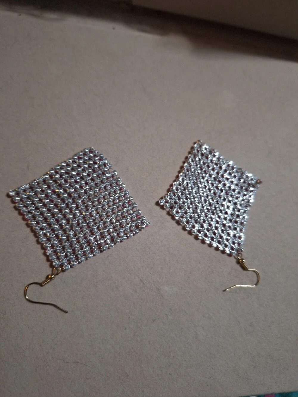 Pink Mesh Drop Earrings
